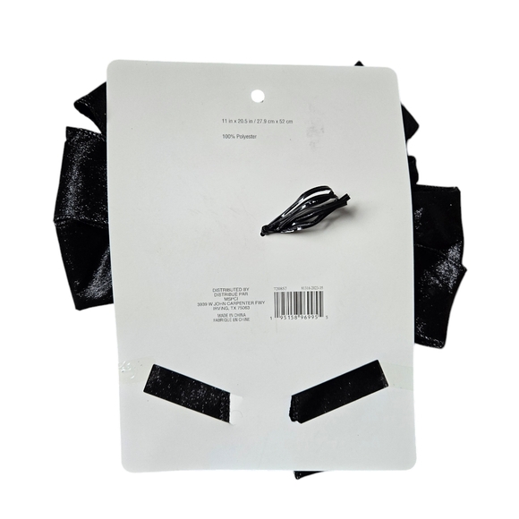 20.5" Solid Black Glitter Christmas Tree Topper Bow Ribbon Decor by Celebrate It - Picture 5 of 6